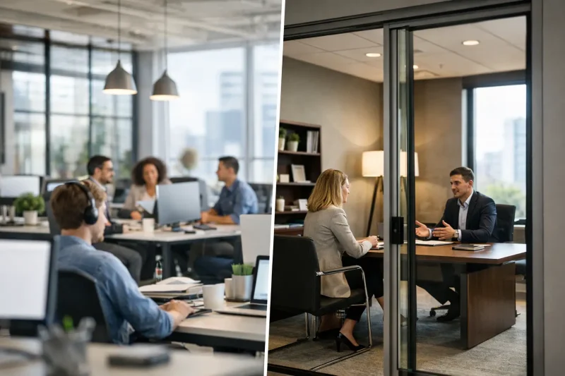 Open Plan Versus Private Offices Compared