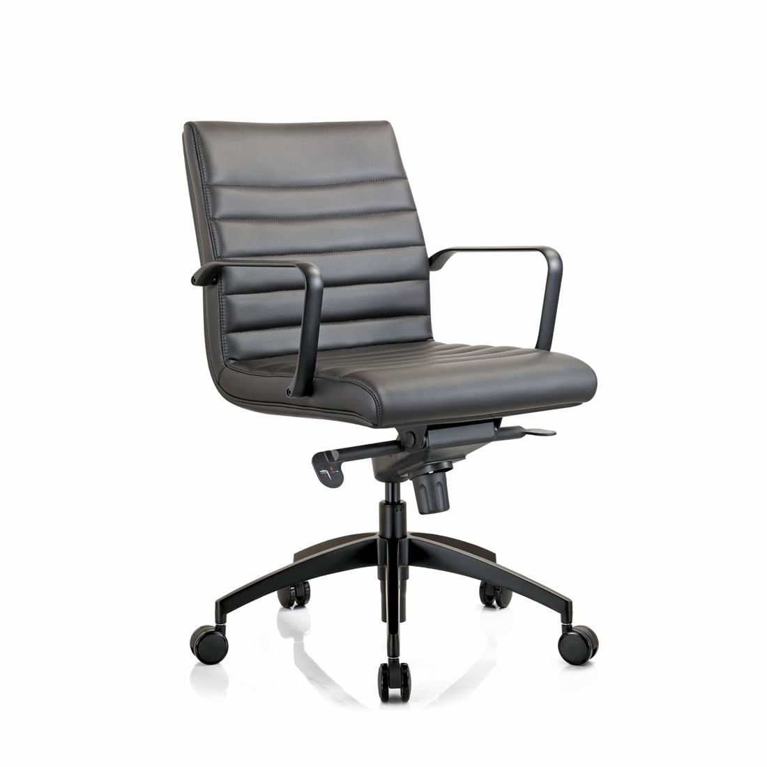 Charcoal leather mid-back executive chair