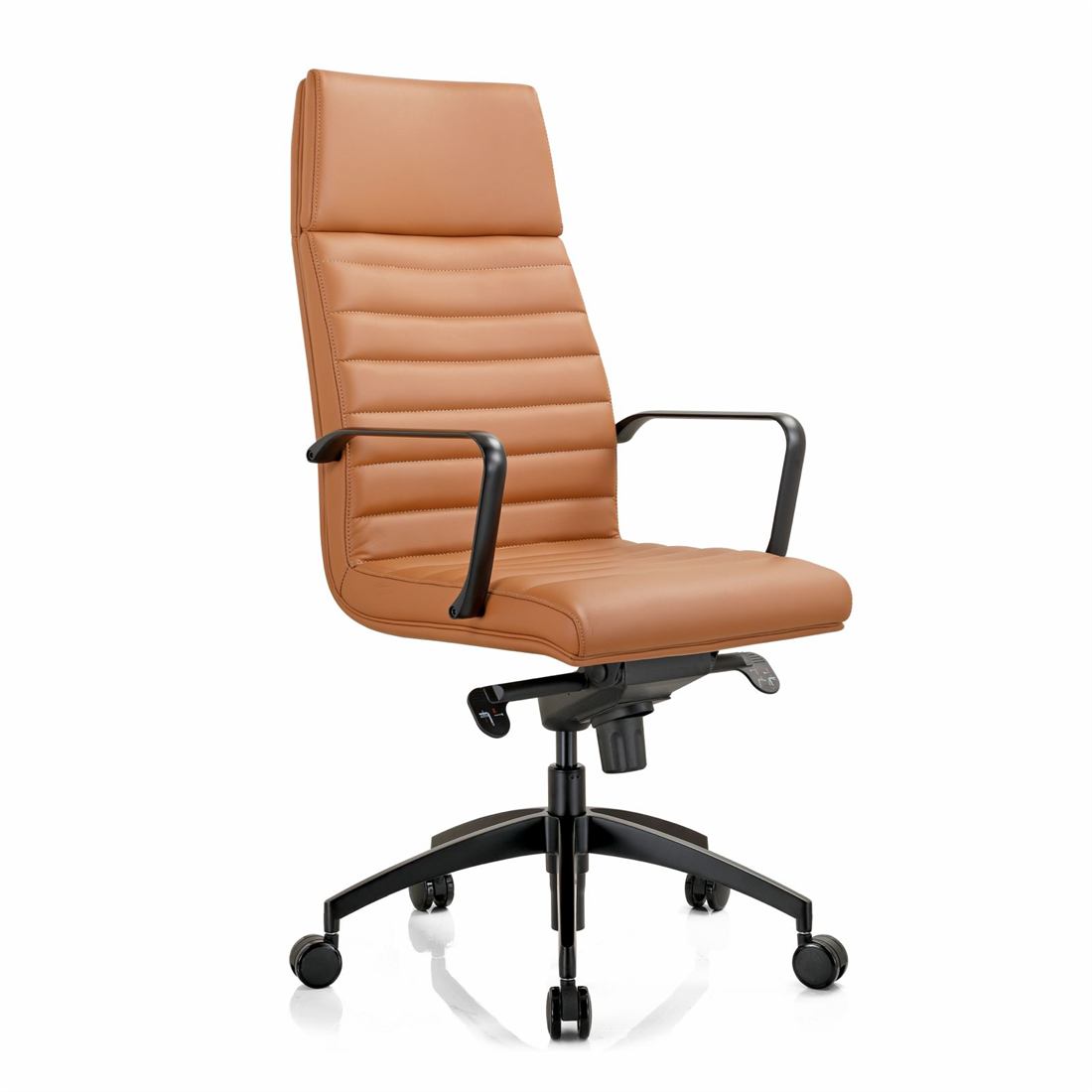 Tan leather high-back executive chair