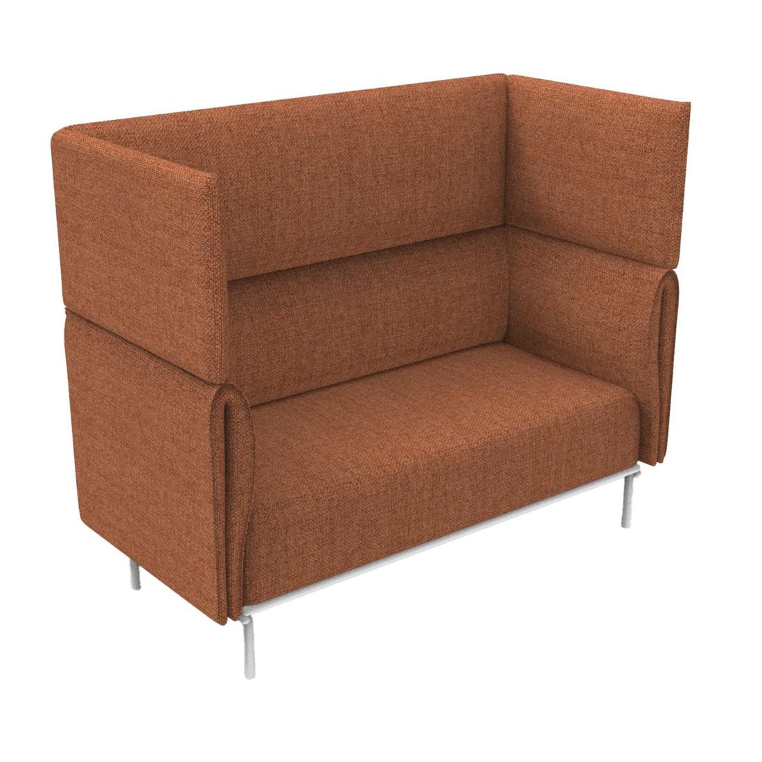 High-back booth sofa in terracotta