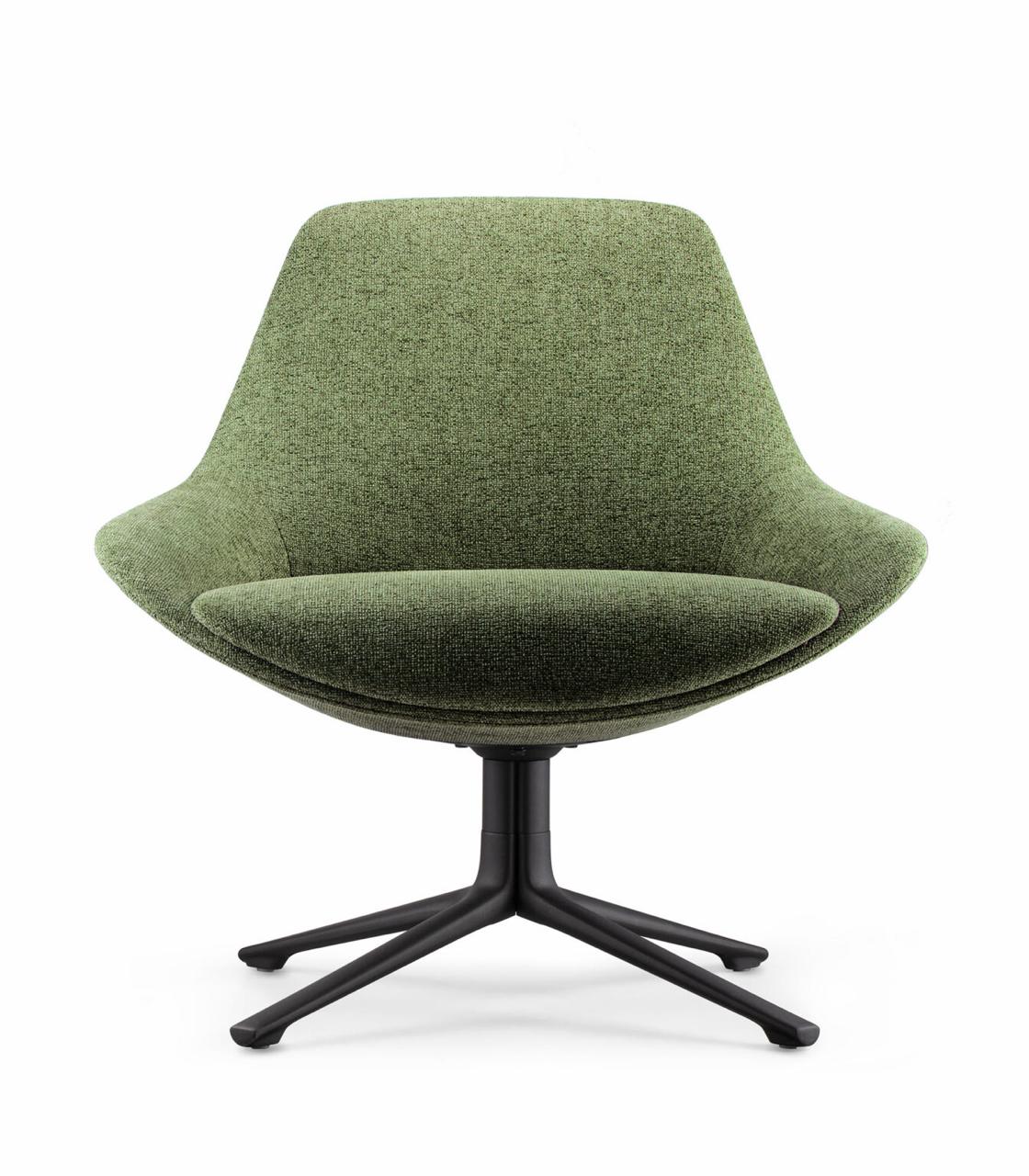 Green swivel lounge chair