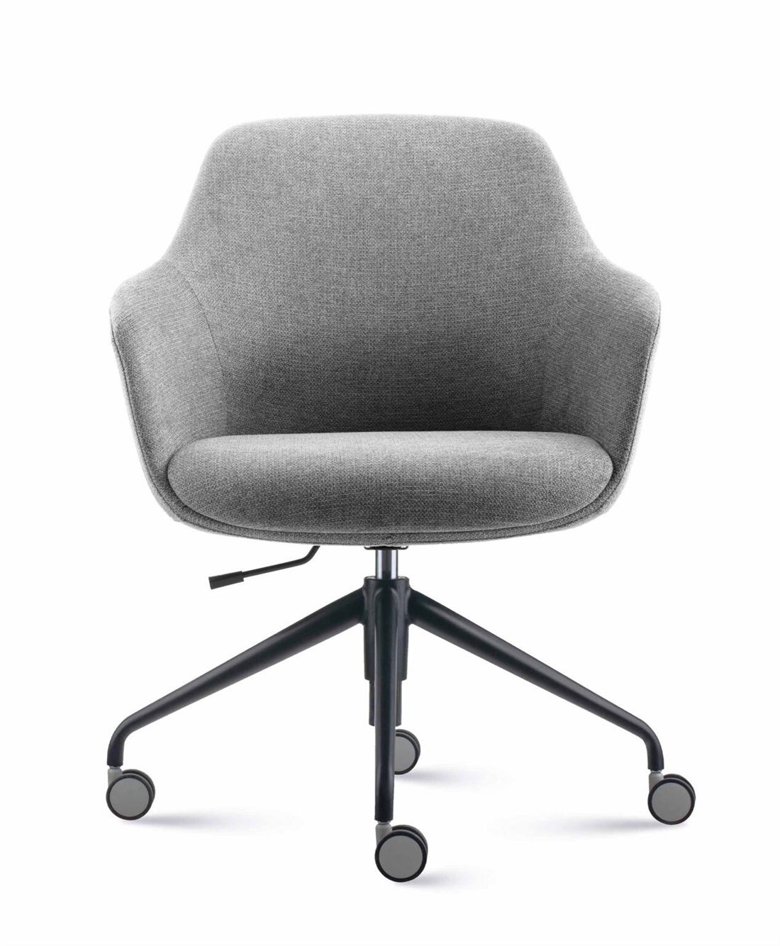 Grey swivel tub lounge chair