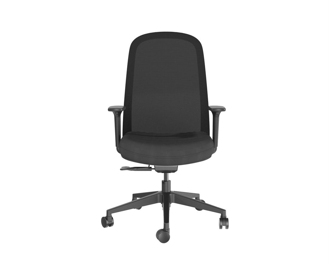 Black high-back mesh task chair