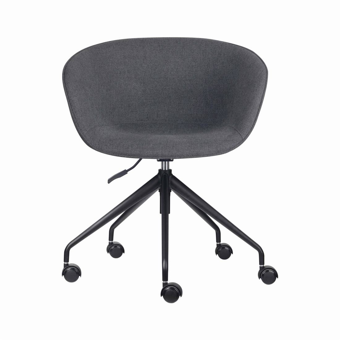 Charcoal tub chair on castors