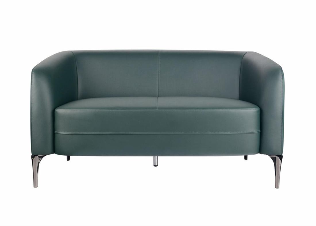 Two-seat sofa in green leather